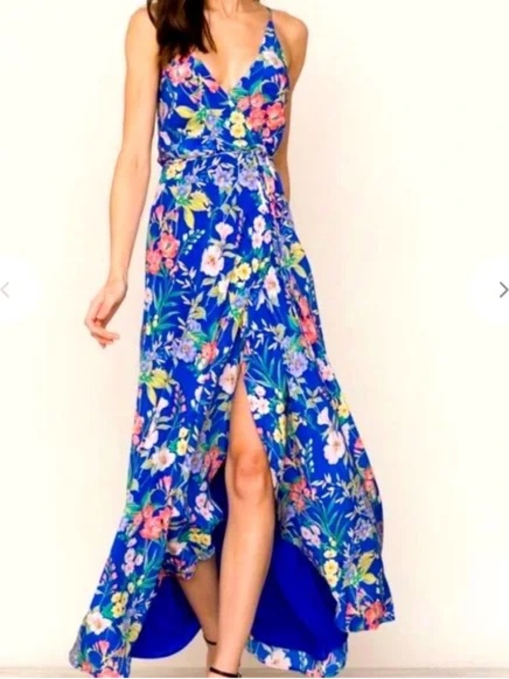 Yumi Kim Rush Hour Blue Floral Wrap Dress, Size M